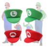 D_990464-MCO78828947040_092024-O.jpg Gorro Mario Y Luigi Infantil Para Disfraz Verde