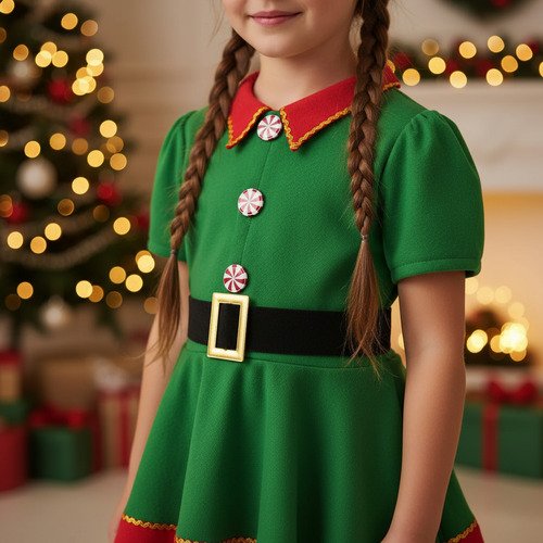 D_990627-MCO97025181714_112025-O.jpg Disfraz Duende Navideña Elfo Niña Disfraces Navidad