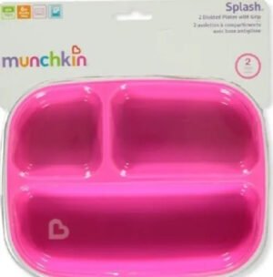 Plato Bebe Munchkin Divisiones X2 Unidades Rosa Rosa