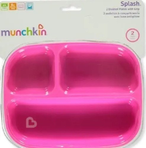 Plato Bebe Munchkin Divisiones X2 Unidades Rosa Rosa