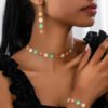 Joyas X3 Kit  Margaritas | Collar + Manilla + Aretes Mujer