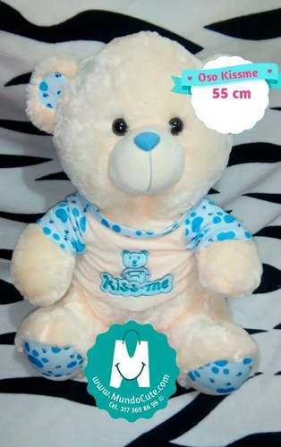 Peluche Osito Kissme 55 Cm Mundocute Regalo Feliz Navidad