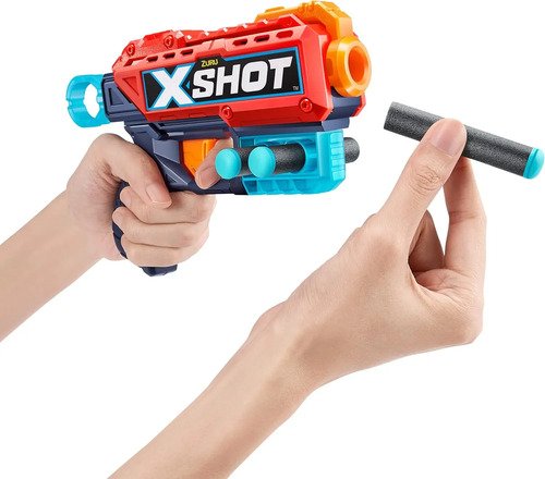 D_993362-MCO80793493053_112024-O.jpg Pistolas Xshot Combo2 Lanzadores, Alcance De 27m + 44 Dardos Azul Acero