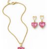 D_994143-MCO90439467190_082025-O.jpg Collar Con Colgante Corazón Circonita Rosa Juego Joyas Rosa