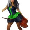 Disfraz Bruja Mujer Verde Mujer Completo Con Sombrero