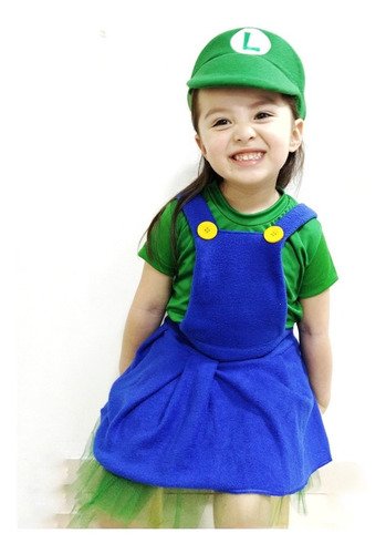 D_996910-MCO32401871992_102019-O.jpg Disfraz Niña Vestido Luigi Mario Bros Falda Lindos Disfraces