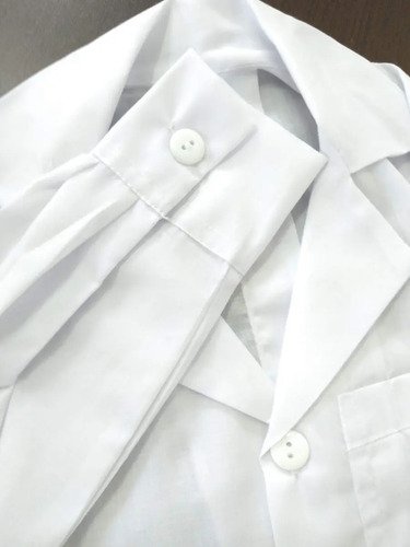 Bata Laboratorio Medico Manga Larga Botón Niños Envío Gratis