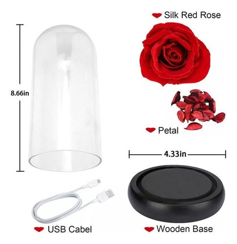 D_998237-MCO76904757957_062024-O.jpg Rosa Eterna Flor Artificial Burbuja Luz Led Regalo