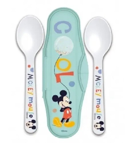 D_998416-MCO51511453803_092022-O.jpg Set Cubiertos Bebe Portable Mickey Mouse Alimentacion Niños