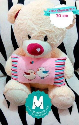 Oso Peluche Gigante Pj 70cm Mundocute Feliz Navidad