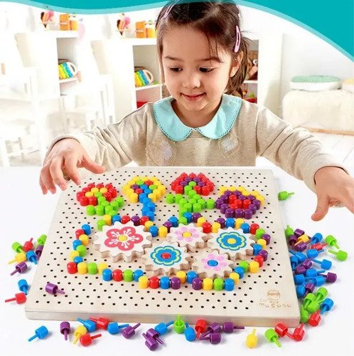 D_999915-MCO29483688711_022019-O.jpg Juego Tabla Armar Bloques Pines Lego Juguete Didáctico