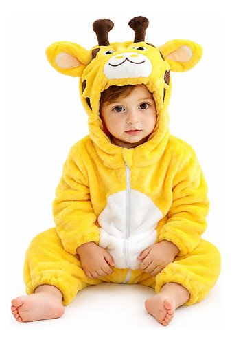 D_609044-MCO116624978321_082026-O.jpg Disfraz Bebé Animales Pijama Disfraces Animalitos Niños Amarillo 0 A 6 Meses