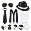 D_621727-MCO117779086239_092026-O.jpg Kit Disfraz Michael Jackson Sombrero Corbata Lentejuelas Negro Única