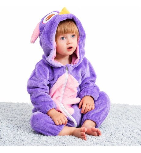 D_625320-MCO115219842138_082026-O.jpg Disfraz Bebé Animales Pijama Disfraces Animalitos Niños Lila 0 A 6 Meses