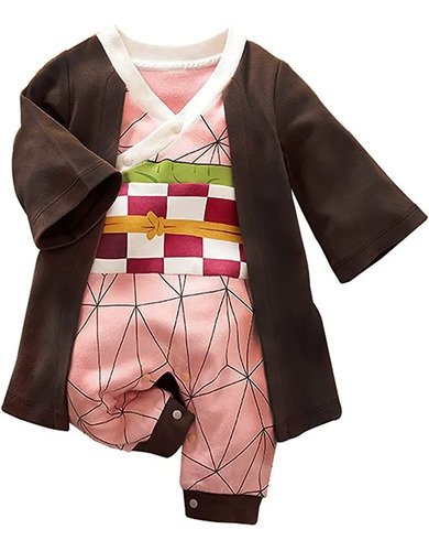 D_640309-MCO116273046126_092026-O.jpg Disfraz De Bebé Nezuko Demon Slayer Cosplay Disfraces Rosa Claro 6 A 9 Meses