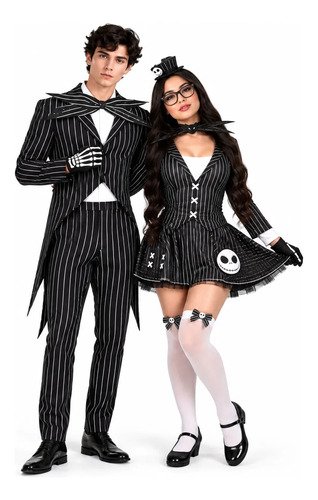 Disfraz de Jack Skellington para hombre – traje de rayas con colas