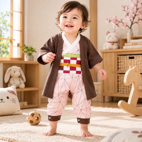 D_664901-MCO117765457087_092026-O.jpg Disfraz De Bebé Nezuko Demon Slayer Cosplay Disfraces Rosa Claro 6 A 9 Meses