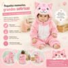 D_726144-MCO115220249664_082026-O.jpg Disfraz Bebé Animales Pijama Disfraces Animalitos Niños Rosa Pálido 18 A 24 Meses