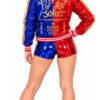 Disfraz de Harley Quinn para mujer – set de 4 piezas metalizado