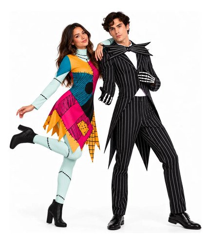 Disfraz de Jack Skellington para hombre – traje de rayas con colas
