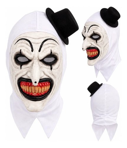 Máscara de payaso Terrifier con capucha y sombrero