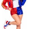 Disfraz de Harley Quinn para mujer – set de 4 piezas metalizado