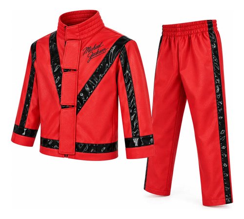 Disfraz Michael Jackson Thriller Para Niño Cosplay Rojo 4