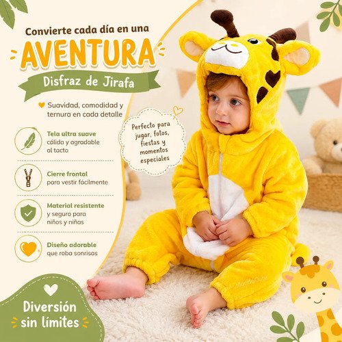 D_869105-MCO115223304432_082026-O.jpg Disfraz Bebé Animales Pijama Disfraces Animalitos Niños Amarillo 0 A 6 Meses