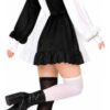 D_884173-MCO116617515006_092026-O.jpg Disfraz de payasa Pierrot para mujer – vestido blanco y negro con accesorios