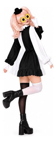 D_884173-MCO116617515006_092026-O.jpg Disfraz de payasa Pierrot para mujer – vestido blanco y negro con accesorios
