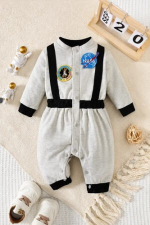 D_893204-MCO116273494020_092026-O.jpg Disfraz Astronauta Bebe Espacial Nasa Disfraces Piloto Niños Blanco 3 A 6 Meses