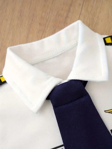 Disfraz Piloto Avión Para Bebés Disfraces Niños Halloween Blanco 6 A 9 Meses
