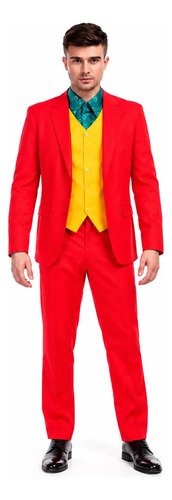 Disfraz de Joker para hombre adulto – traje rojo completo