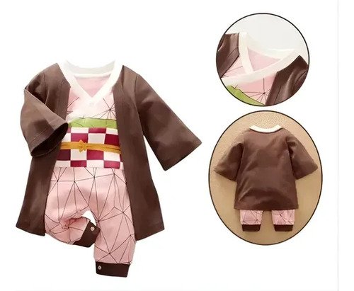 D_915040-MCO116273579204_092026-O.jpg Disfraz De Bebé Nezuko Demon Slayer Cosplay Disfraces Rosa Claro 6 A 9 Meses