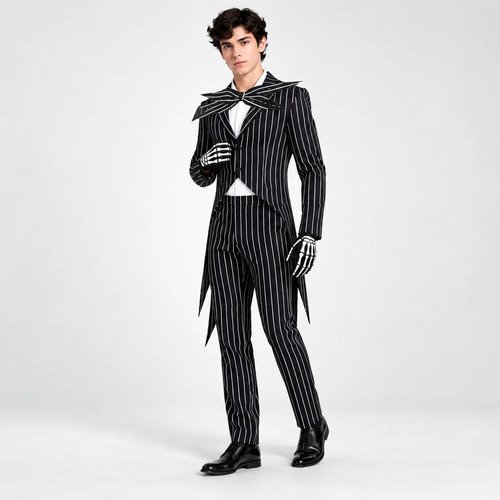 Disfraz de Jack Skellington para hombre – traje de rayas con colas
