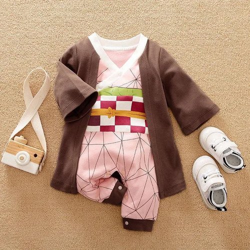 D_971314-MCO117764569189_092026-O.jpg Disfraz De Bebé Nezuko Demon Slayer Cosplay Disfraces Rosa Claro 6 A 9 Meses